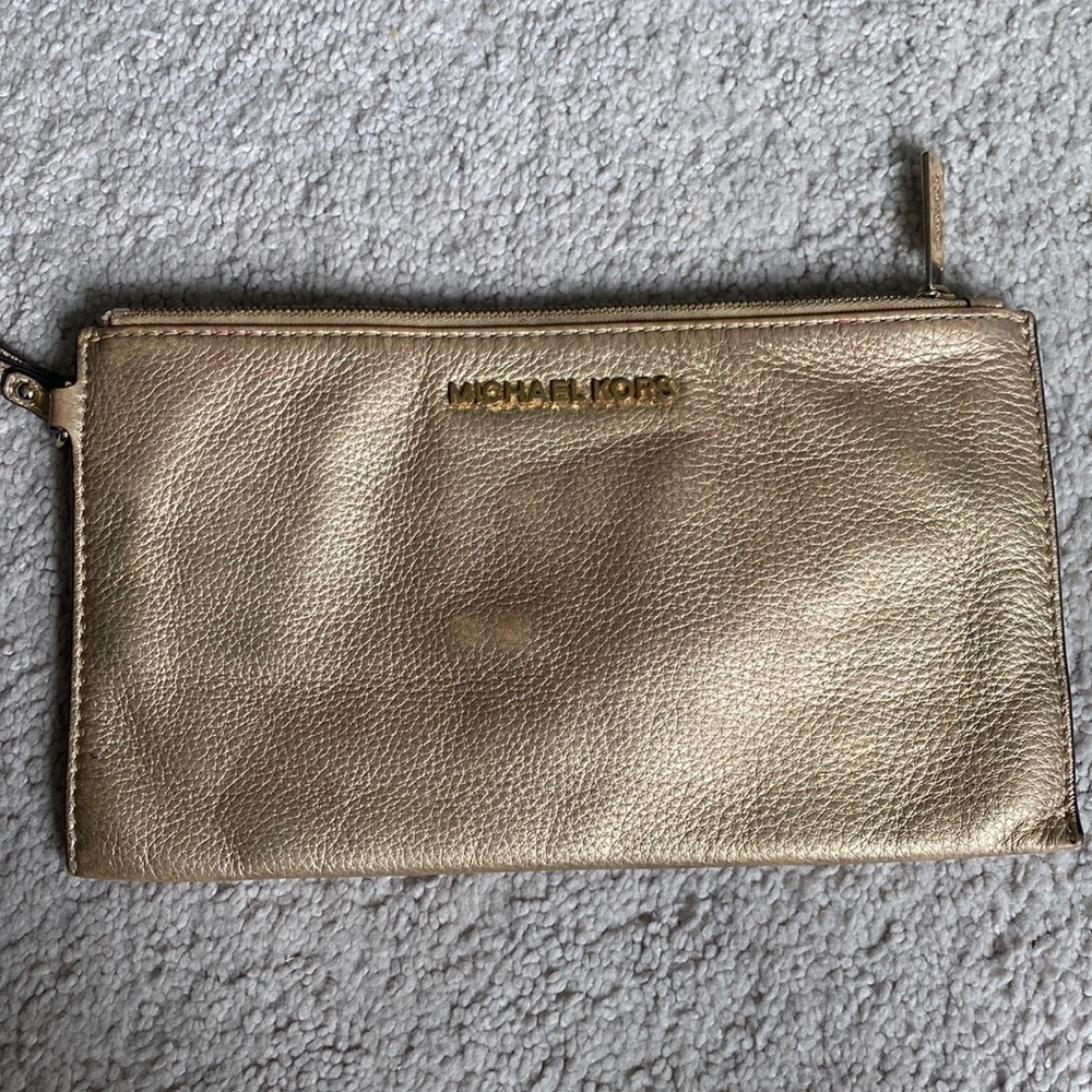 MK gold wristlet